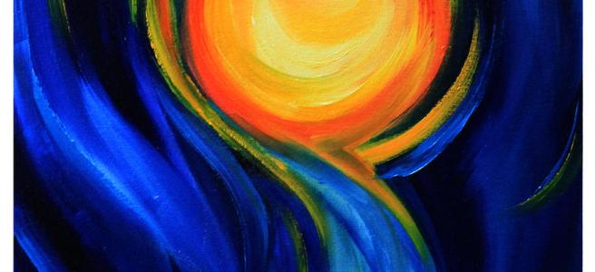 Painting of sun Abstract Sun by Mrunal Limaye