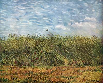 Painting of a Wheat Field with a Lark by Vincent van Gogh
